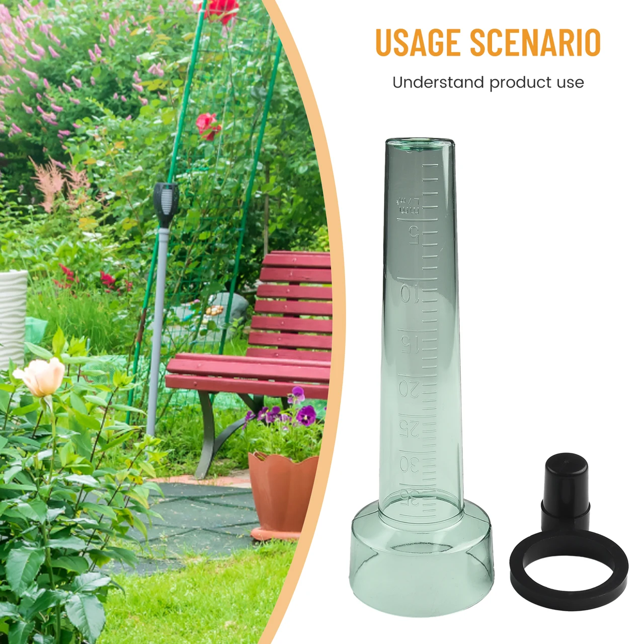 Jauge de Pluie de Jardin, 1 Pièce, Compteur de Pluie Extérieur pour Mesurer et Renforcer, Outils de user inage