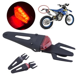 Universal Motorcycle Rear Fender License Plate Bracket Holder With LED Brake Lamp Taillight for Motorbike Enduro Off-Road Bike