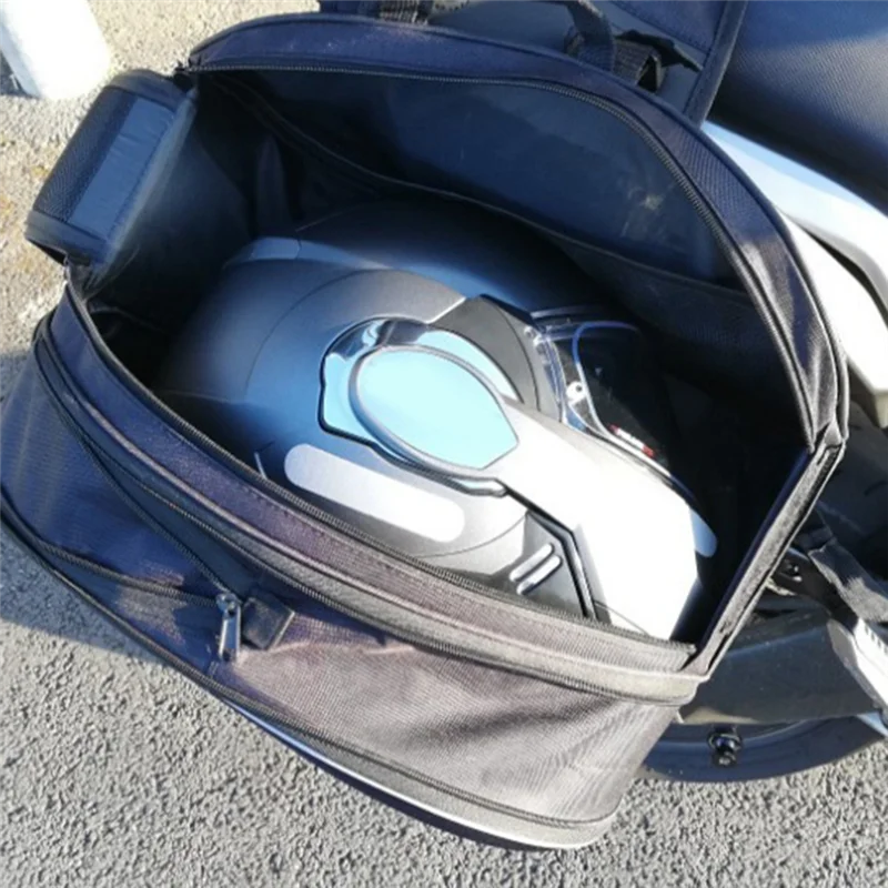 

AU28-Motorcycle Oxford Cloth Waterproof Rear Back Seat Bag 36L-58L Travel Bag Saddle Bag Side Helmet Bag Riding Travel
