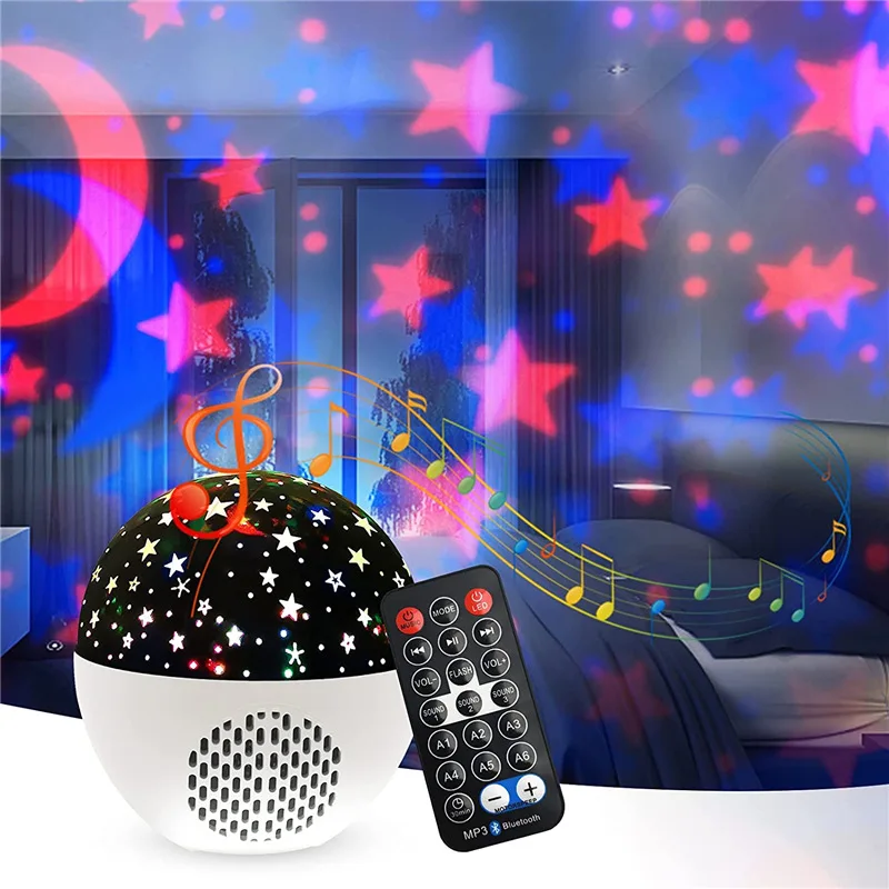 LED NEW RGB Colors Changeable Battery Powered Music Speaker Kids Night Light Remote Control Led Magic Ball for Party