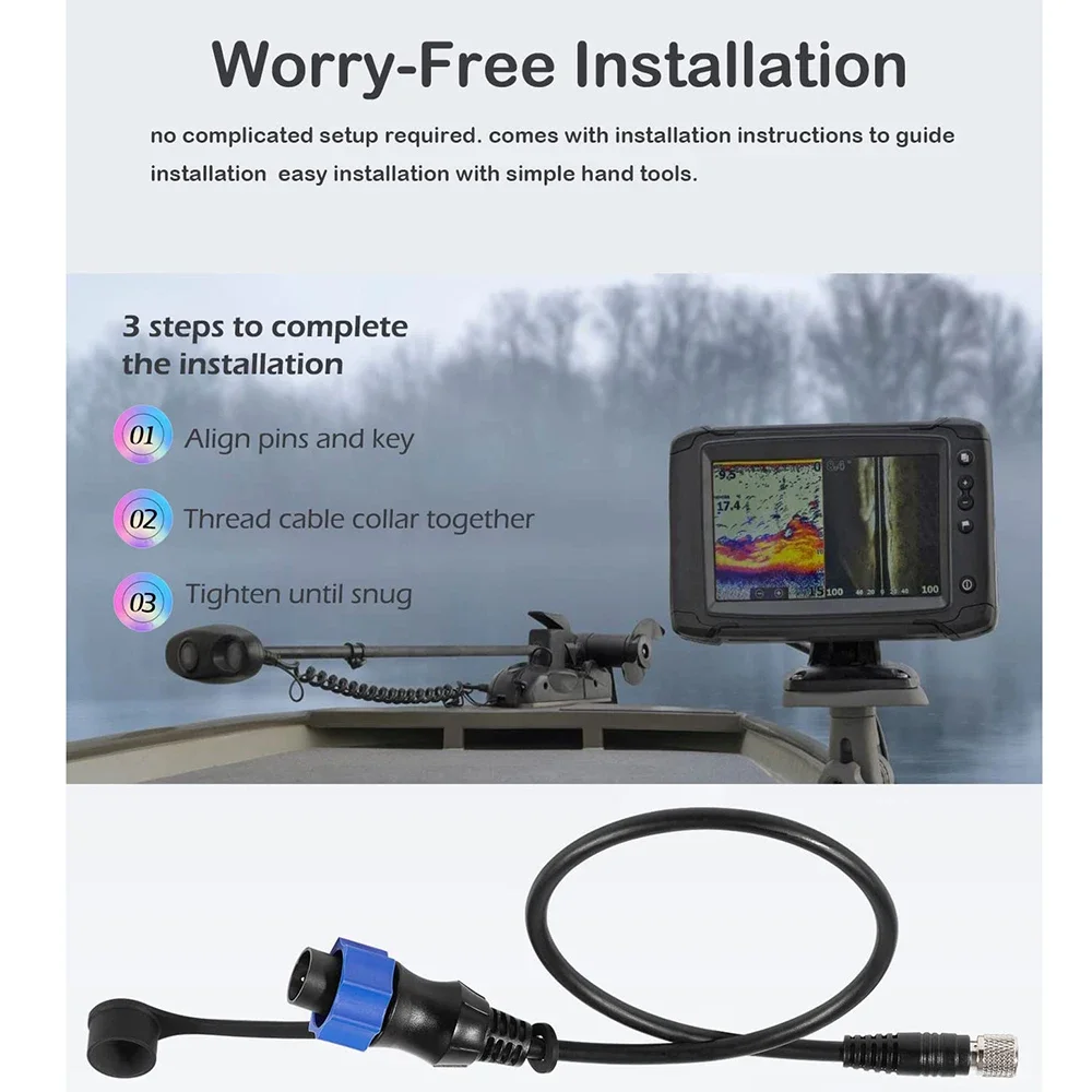 for Lowrance Fish Finder US2 Sonar Transducer on Minn Kota Trolling Motor MKR-US2-10 Universal Sonar 2 Adaptor Cable for 1852060