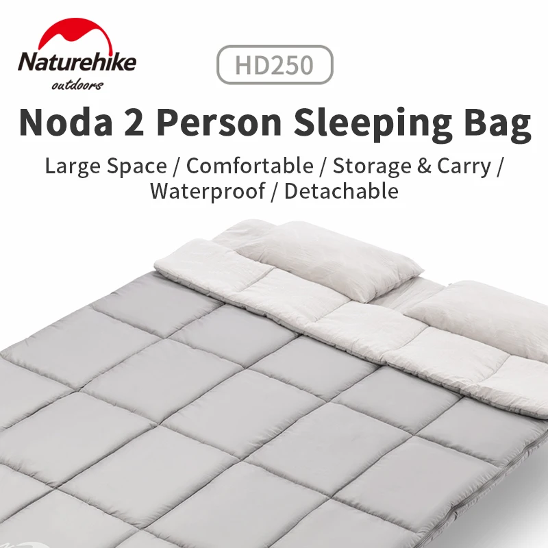 

Naturehike 2 Persons Sleeping Bag With Pillow Outdoor Camping Portable Cotton Waterproof Splicing Large Space Warm Sleeping Bag