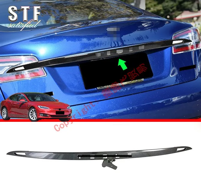 

Carbon Fiber Style Rear Trunk Lid Cover Trim For Tesla Model S 2019 2020 Car Accessories Stickers