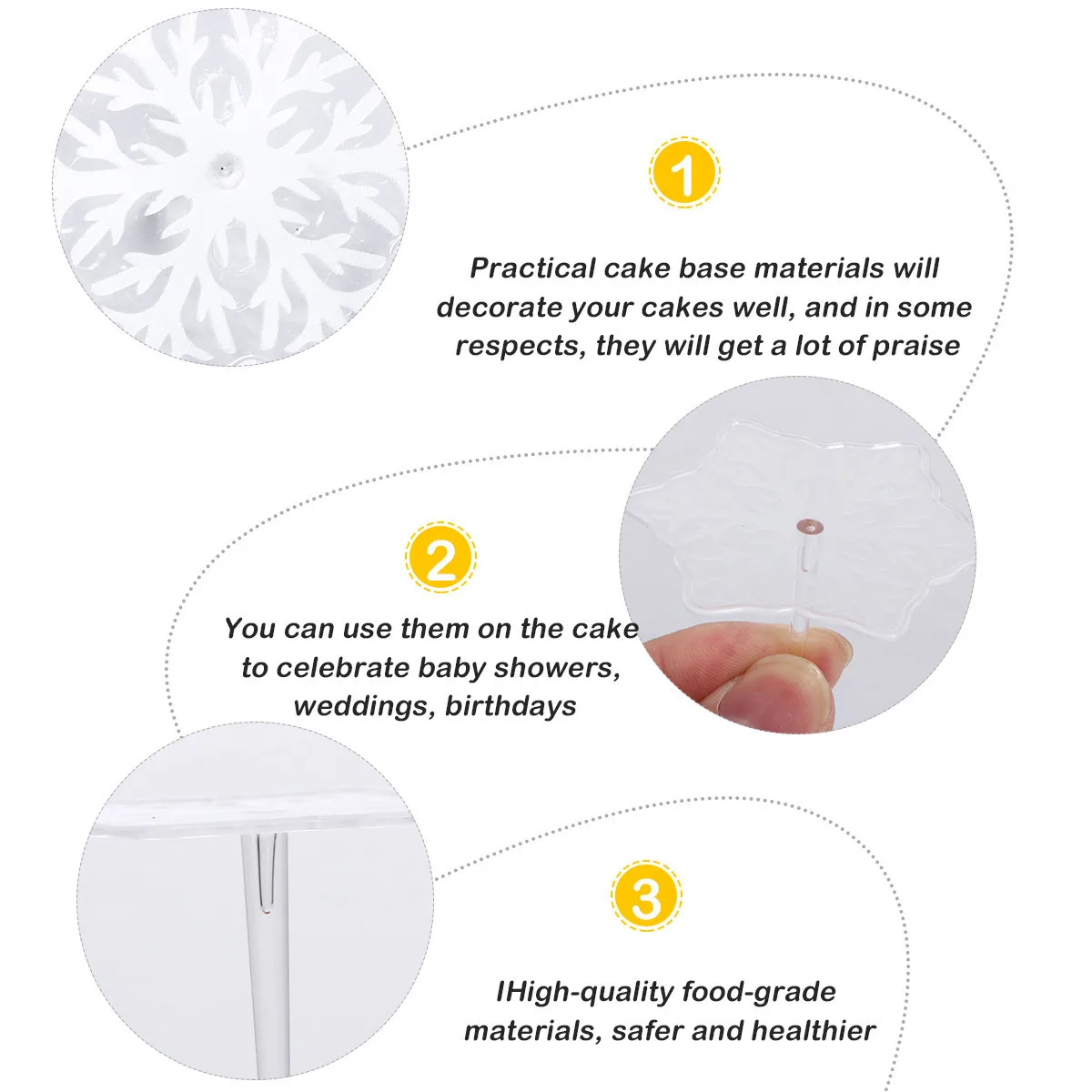 

100pcs Cake Decoration Base Plastic Flower Nails For Baking Wedding Birthday Baby Shower Decor Snowflake Stand