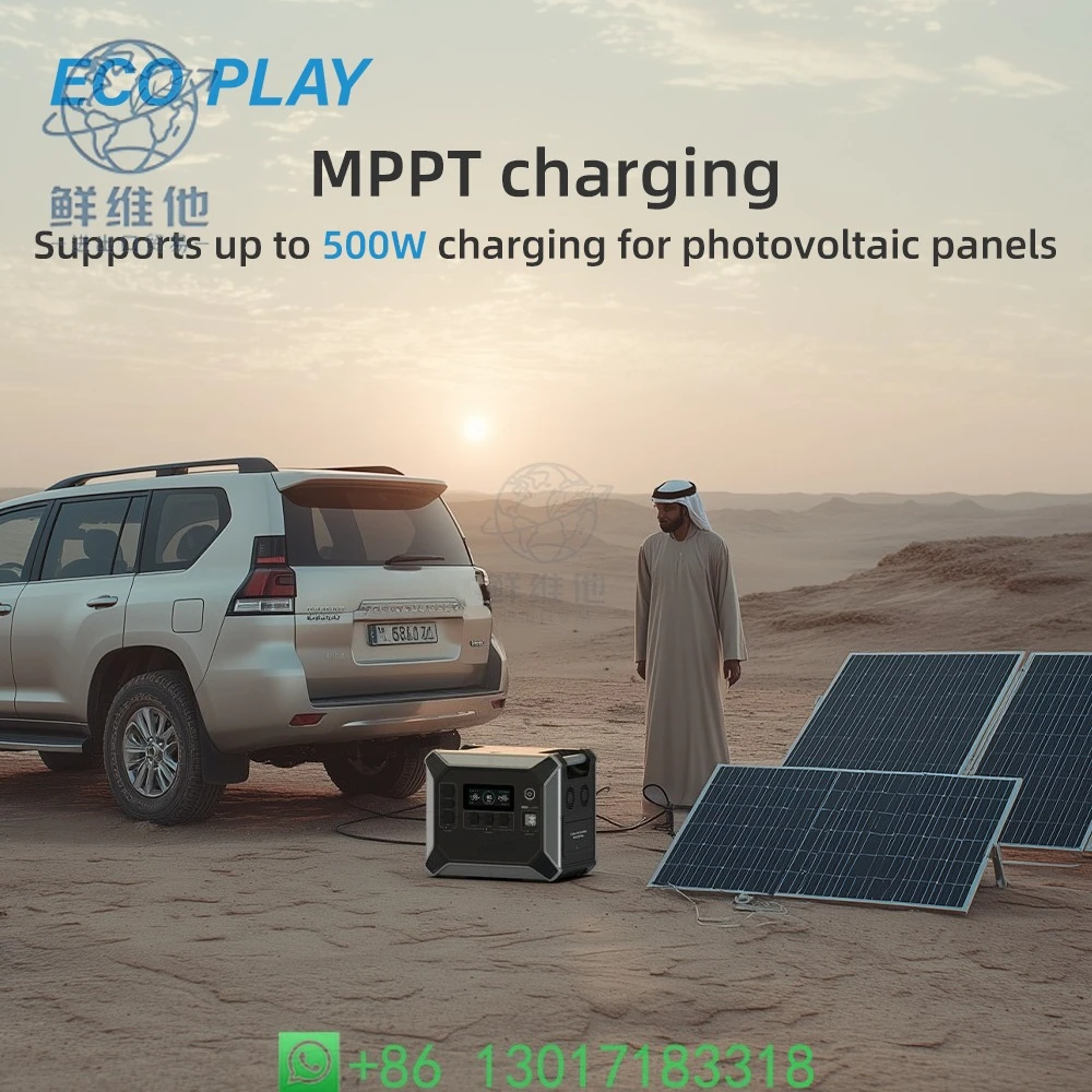 2400W Portable Power Station + 400W Solar Panel - Solar Generator Lithium Battery MPPT Controller, Car/Emergency Home Power