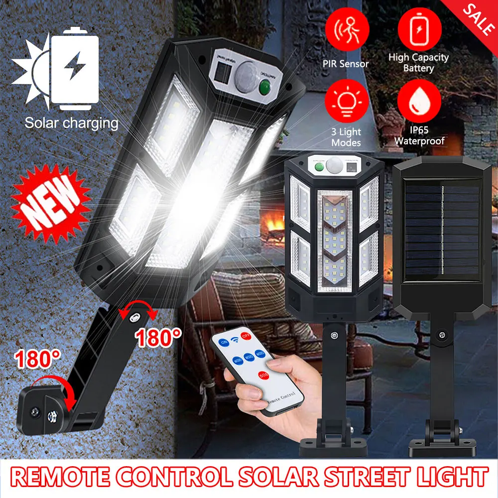 

Solar Charging COB LED Outdoor Wall Light with Human Motion Sensor and Remote Control for Courtyard or Home Lighting