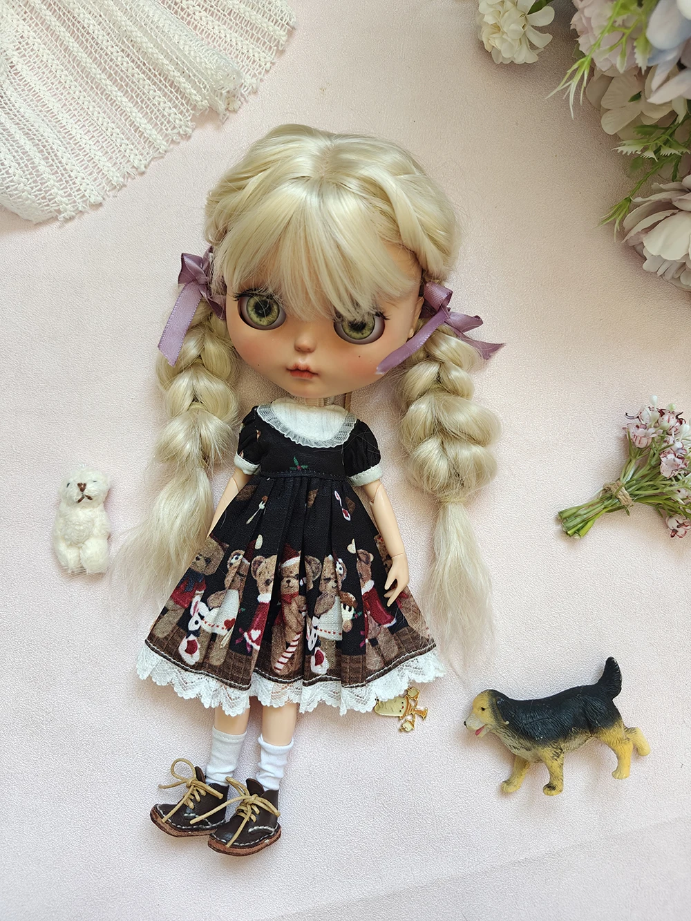 新しいブライス人形服カジュアルドレスかわいい手作りブライス服 OB22 OB24 AZONE ブライス人形アクセサリードレスブライス服