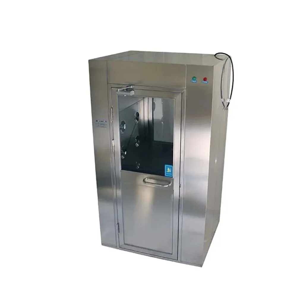 دش هواء مزدوج النفخ من الفولاذ المقاوم للصدأ قابل للتعديل لسرعة الرياح للزهما وحدات خالية من الغبار معدات الغرفة النظيفة دش الهواء