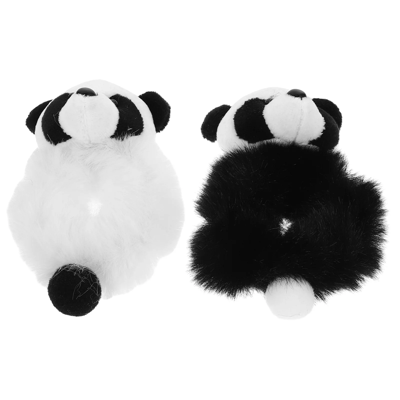 

2 Pcs Plush Panda Hair Rope Furry Scrunchies Bun Accessories for Women Headgear Elastic Ties Ropes