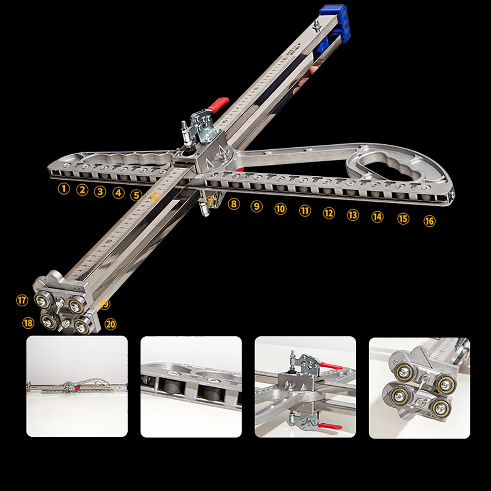

Aluminum Alloy gypsum board Hand-Push Dust-Free Cutting Tool with 20 Foldable Rollers for Smooth Cutting