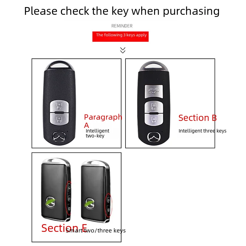 High-end Car Key Case For Mazda 3 Axela Cx5 Cx30 Suitable For Next Generation Models Men's Exclusive