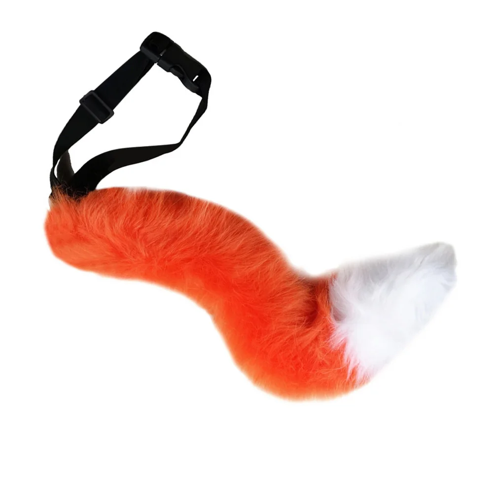 

1Pcs Bushy Fox Tail with Adjustable Strap for Waist Easy Wear Costume Fancy Ball Party Kids Teens Dress Up Tail