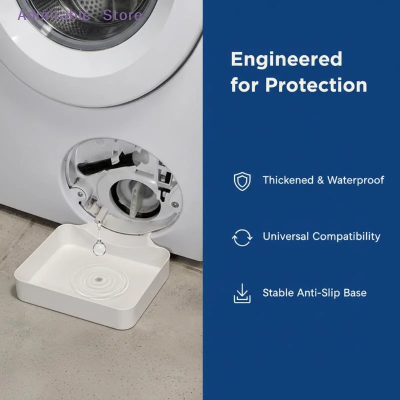wLeak Resistant Washing Machine Drain Collection Tray No Overflow Built-in Lint Filter for Home Laundry Renovation Use