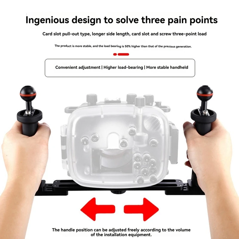 Stabilizator tacy kamery podwodnej Podwójny uchwyt Stabilizator tacy podwodnej Obudowa wspornika do fotografii B