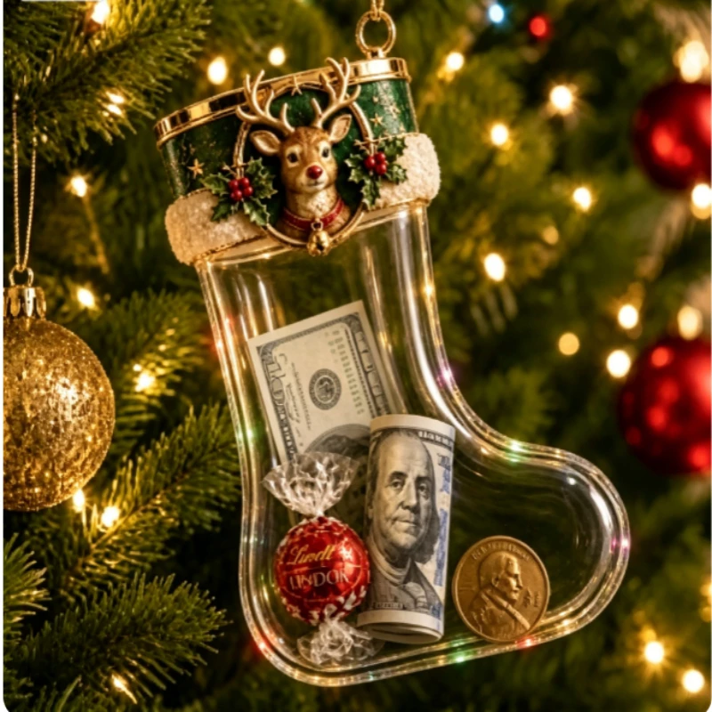 New Fillable Christmas Stocking – Craft Gift Pouch for Holiday Treats & Festive Decoration Display