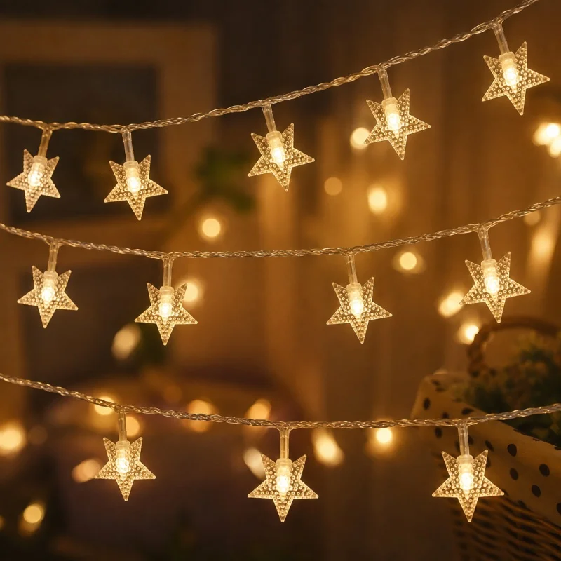 USB/Battery Box Star String Lights Warm White Colorful LED Fairy Lights 1.5M10LED 3M20LED 6M40LED 10M80LED Room Holiday Decor