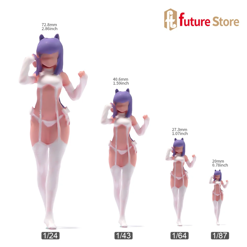 

ANT Resin 3D Print 1/87 1/64 1/43 1/24 Anime Long Hair Beauty Girl Miniature Figure Diorama Model Creative Scene Prop Decoration