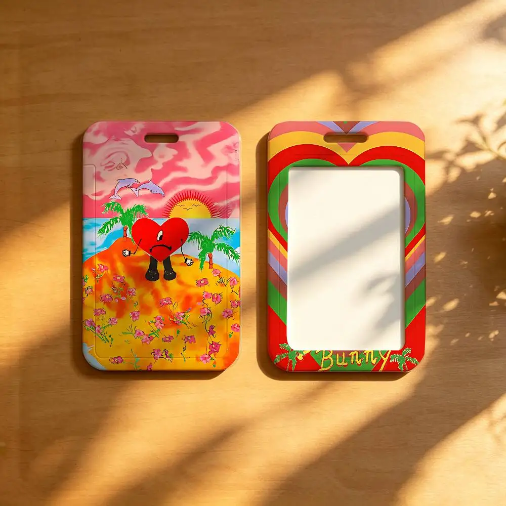 B-Bad B-Bunny Dt MFS NFC Contactless Sliding Card Sleeve For Student Cards, Bus Cards, ID Cards, And Work Permits