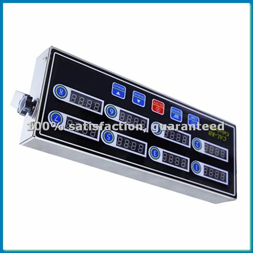 

Коммерческий 8-канальный цифровой кухонный таймер из нержавеющей стали с функцией расчета времени, будильником и напоминанием о времени, вилка стандарта ЕС - AT35