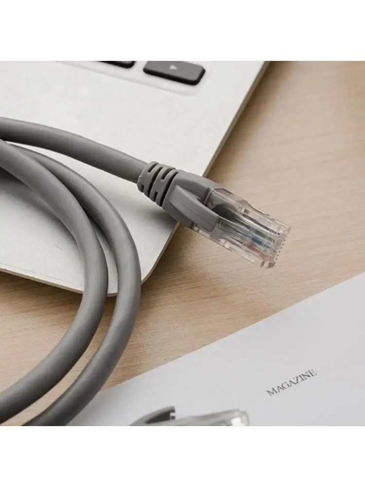 652F Gray Cat6 Ethernet Cable Fast Speed Internet Cable LAN Patches Cord for Internet Connection