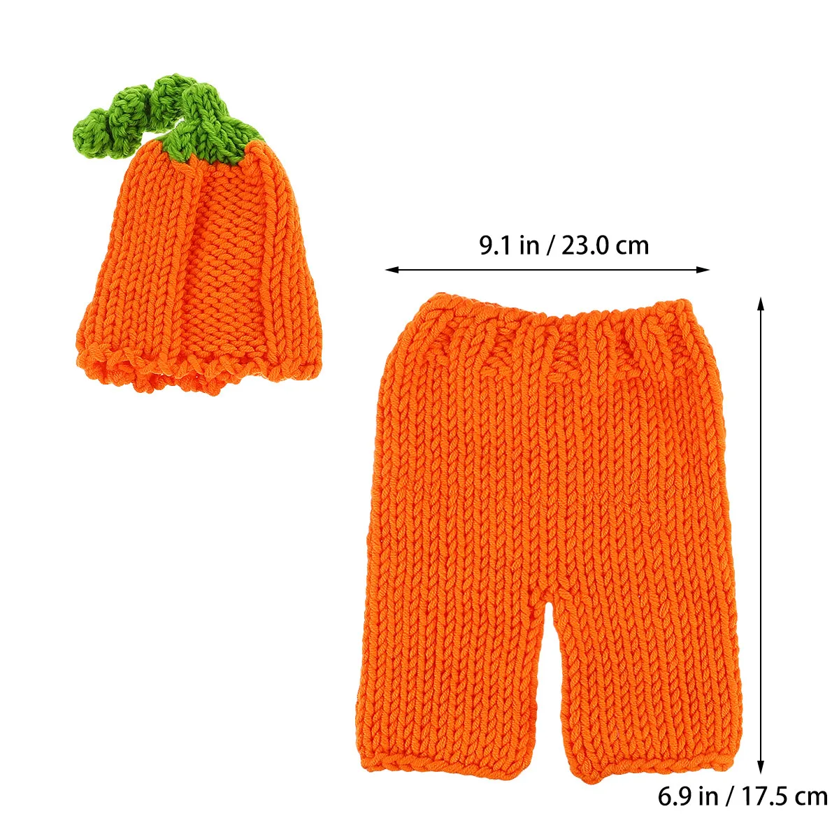 1Set Halloween Baby Pumpkin Clothes Newborn 0-1 Months Cotton Knit Baby Sweater Costume Photo Props Orange Halloween Costume
