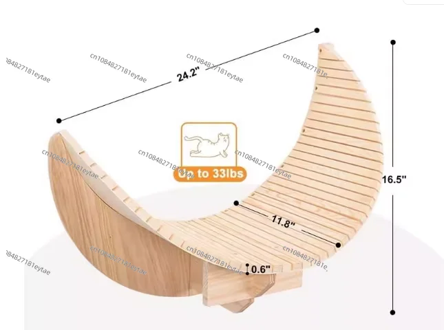 

Factory Customized Hanging Cat Climbing Frame Solid Wood Bed Moon Shaped Hammock Indoor Wall Shelf
