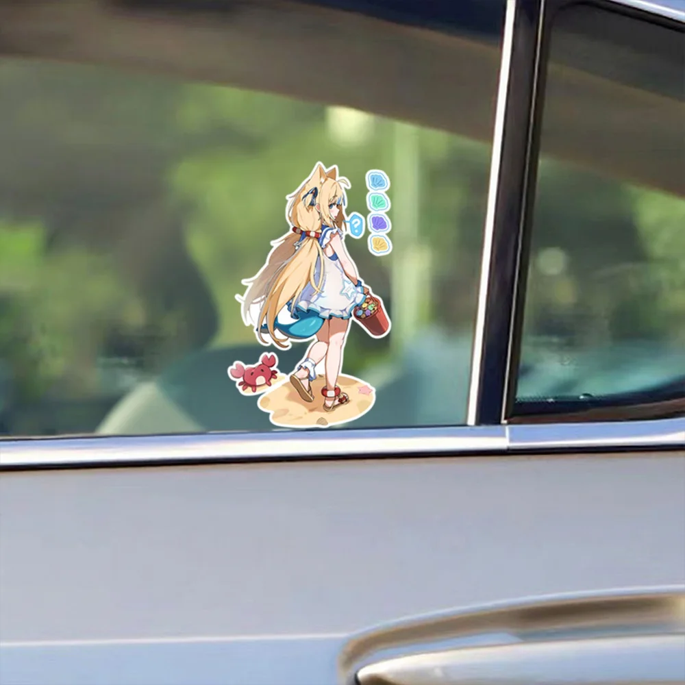 15cm Sameko Saba Car Sticker Funny Cute VTuber Decor Auto Motorcyc Exterior Accessories Bumper Window Body Fuel Cap Vinyl Decals