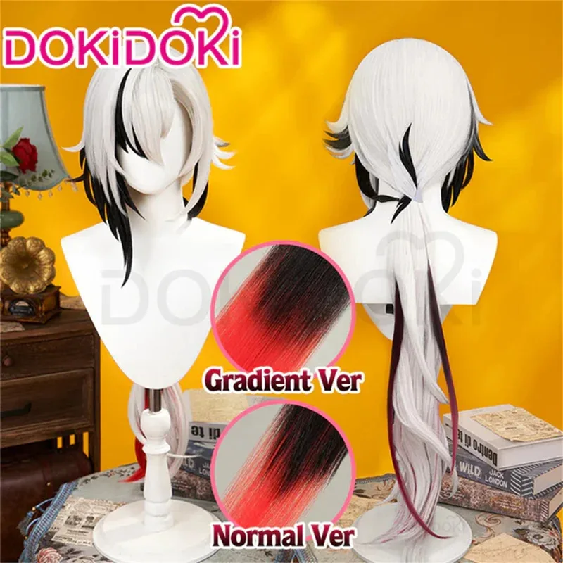 ❤❤2025 IN STOCK Game Genshin Impact Fatui Harbinger Cosplay Wig DokiDoki Halloween Peruere Arlecchino Grad New ★☆