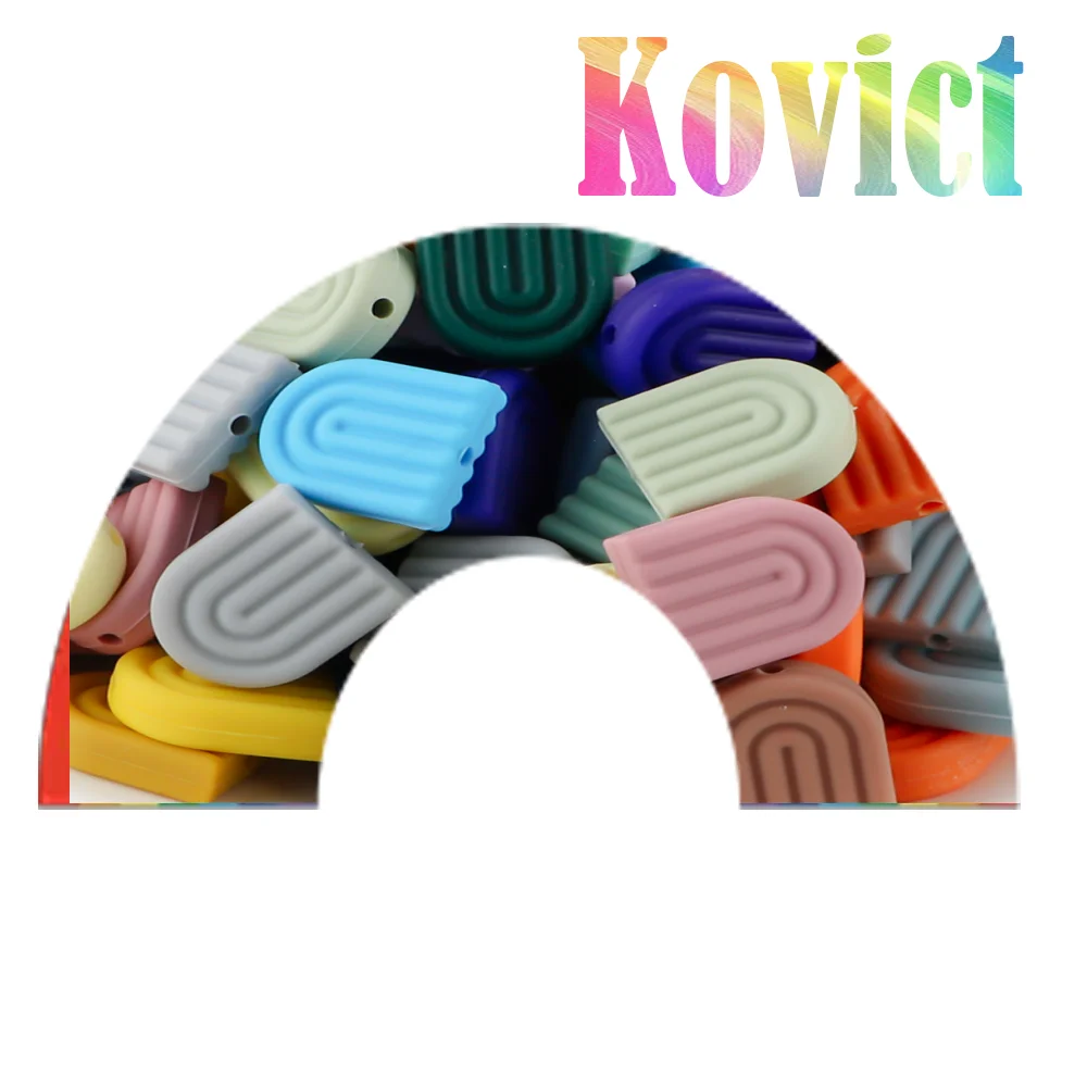 

Kovict 20Pcs/Set New Rainbow Silicone Beads For Jewelry Making Accessories For Jewelry Charms For Bracelet Beads For Needlework