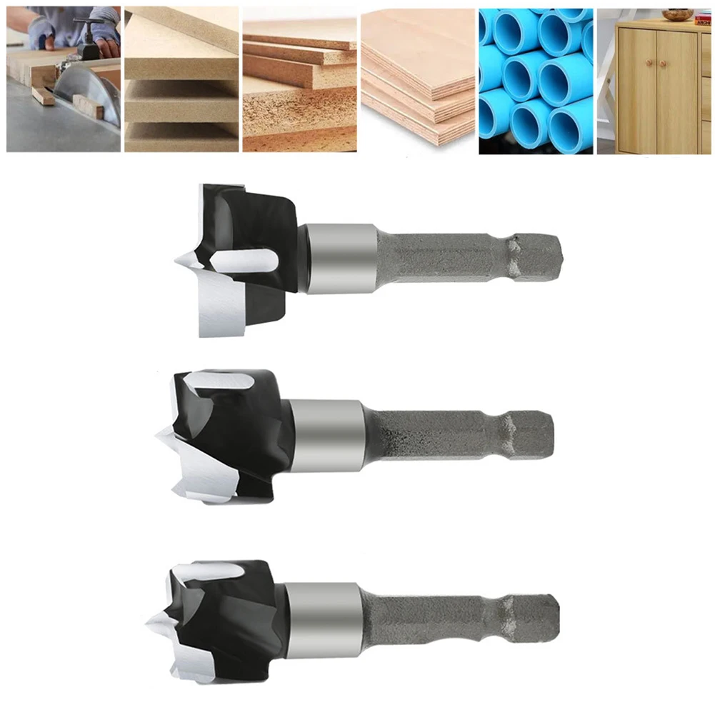 

1/3pcs Woodworking Hole Expander Alloy Woodworking Hole Expander Hex Shank Electric Drill Adapter Template Drilling