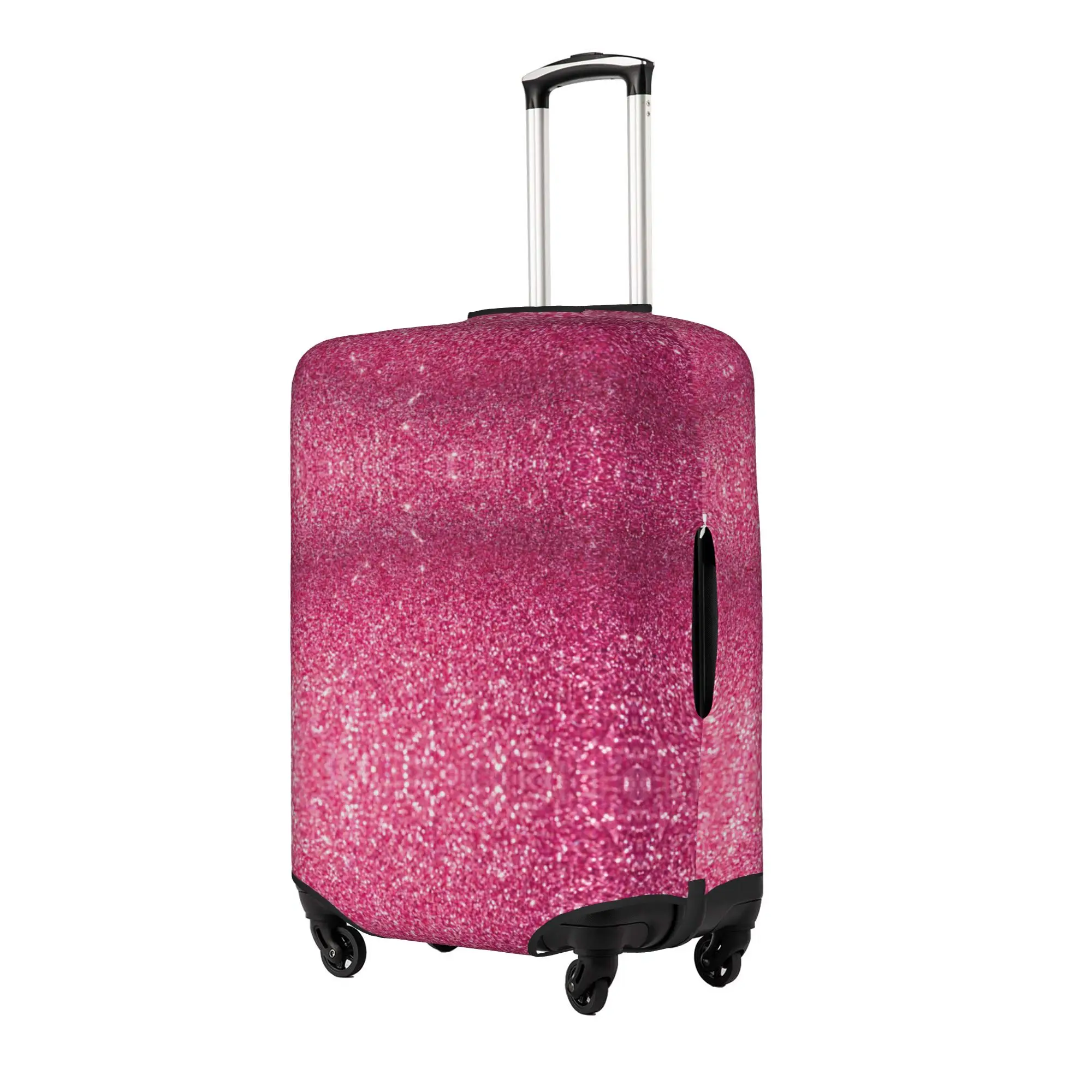 Silver Pink Glitter Sparkle Diamond Luggage Cover Cute Bling Crystal Rhinestone Suitcase Protector Covers Suit For 18-32 inch