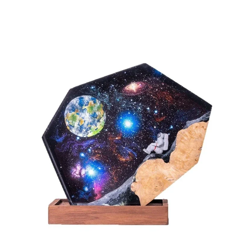 

Orca diver theme resin wood lamp, ocean wind night light ornament, dual-purpose Christmas creative gift