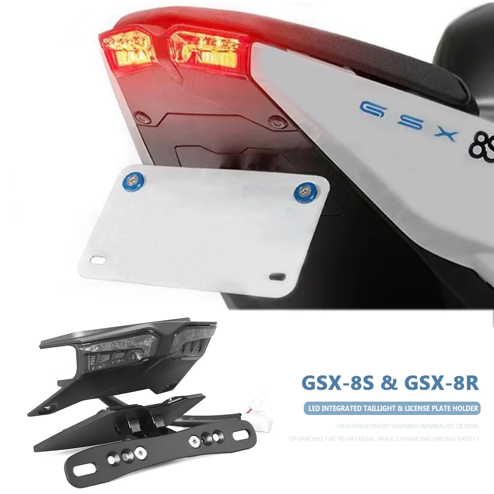 

Motorcycle Integrated Tail Light with License Plate Holder Tail Tidy Fender Eliminator Kit For Suzuki GSX8S GSX-8R GSX-8S GSX8R