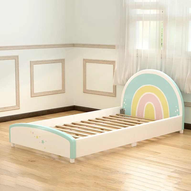 Children\'s furniture bed extravagant rainbow princess bed girl pink mini boy girl 1.2m single bed plank bed