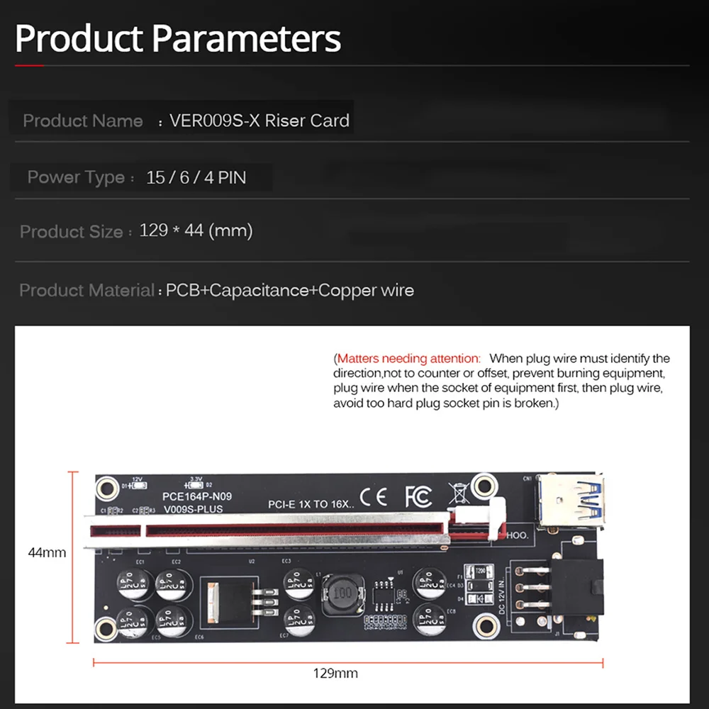 Ver009 S Plus Pci-e Riser Kaart Usb-Kabel Connector Voor Grafische Mijnbouw