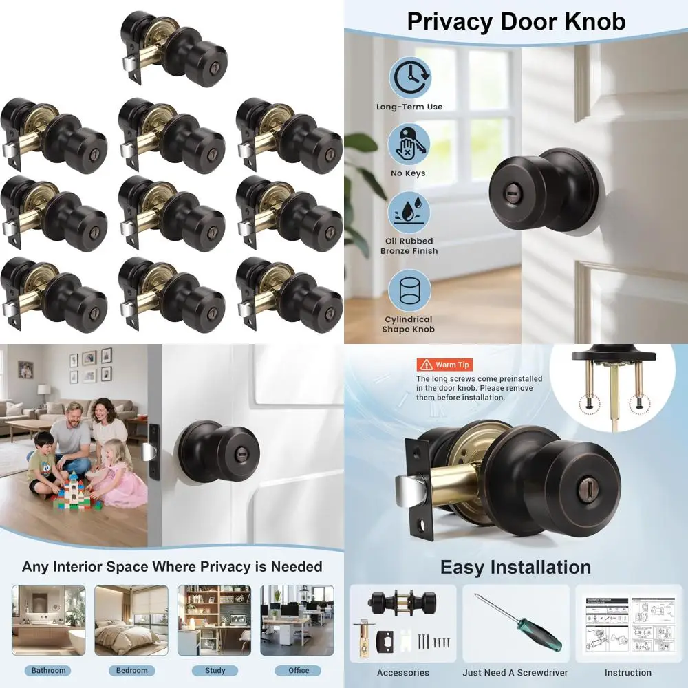 

Дверные ручки из масляной бронзы, внутренняя дверная ручка без ключа, ручка из нержавеющей стали, цилиндр для спальни и ванной комнаты