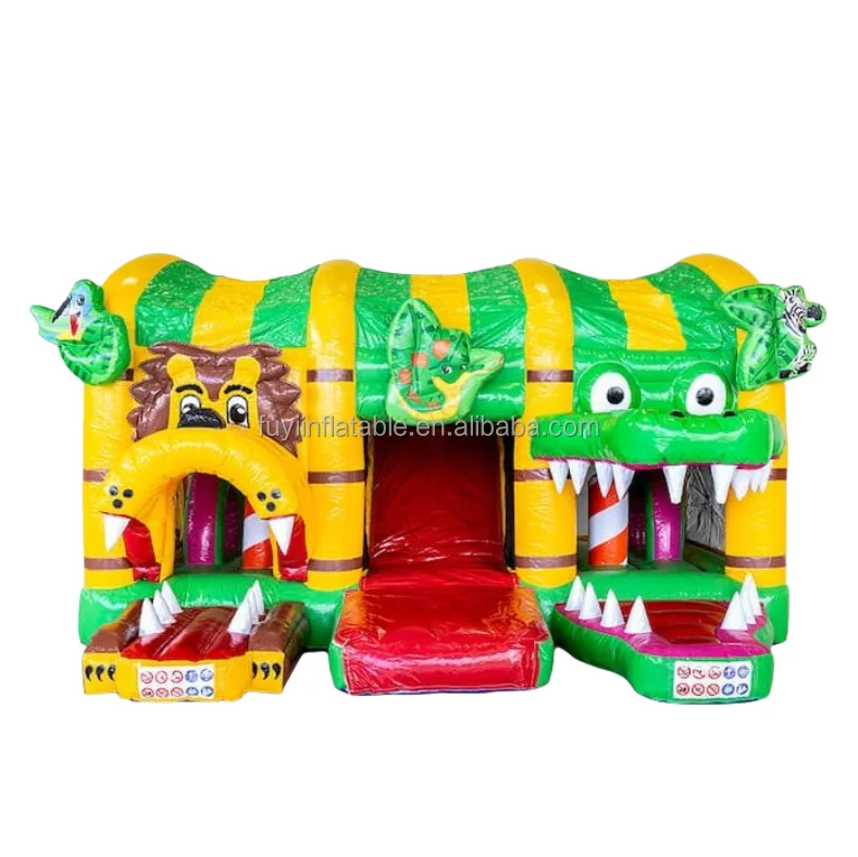 Commercial Inflatable Bouncy Castle Crocodile Bouncy Inflatable Jumper With Slide