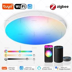 24W 40W Tuya Zigbee Smart Ceiling Light RGBCW WiFi Led Ceiling Lamp Room Home Decoration Smart Lamp For Alexa Amazon Google Home