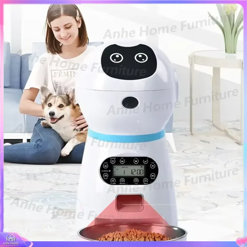 Smart Pet Feeder Automatic Dog Cat Food Dispenser with HD Camera WiFi Remote Control App Voice Recorder Timer Portion Control