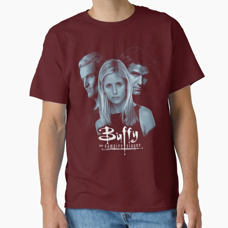 Spikes And Angels Vintage scary film The Buffy Vampire Slayer horror movies Classic T-shirt for men Large size Adult Tops S-6xl