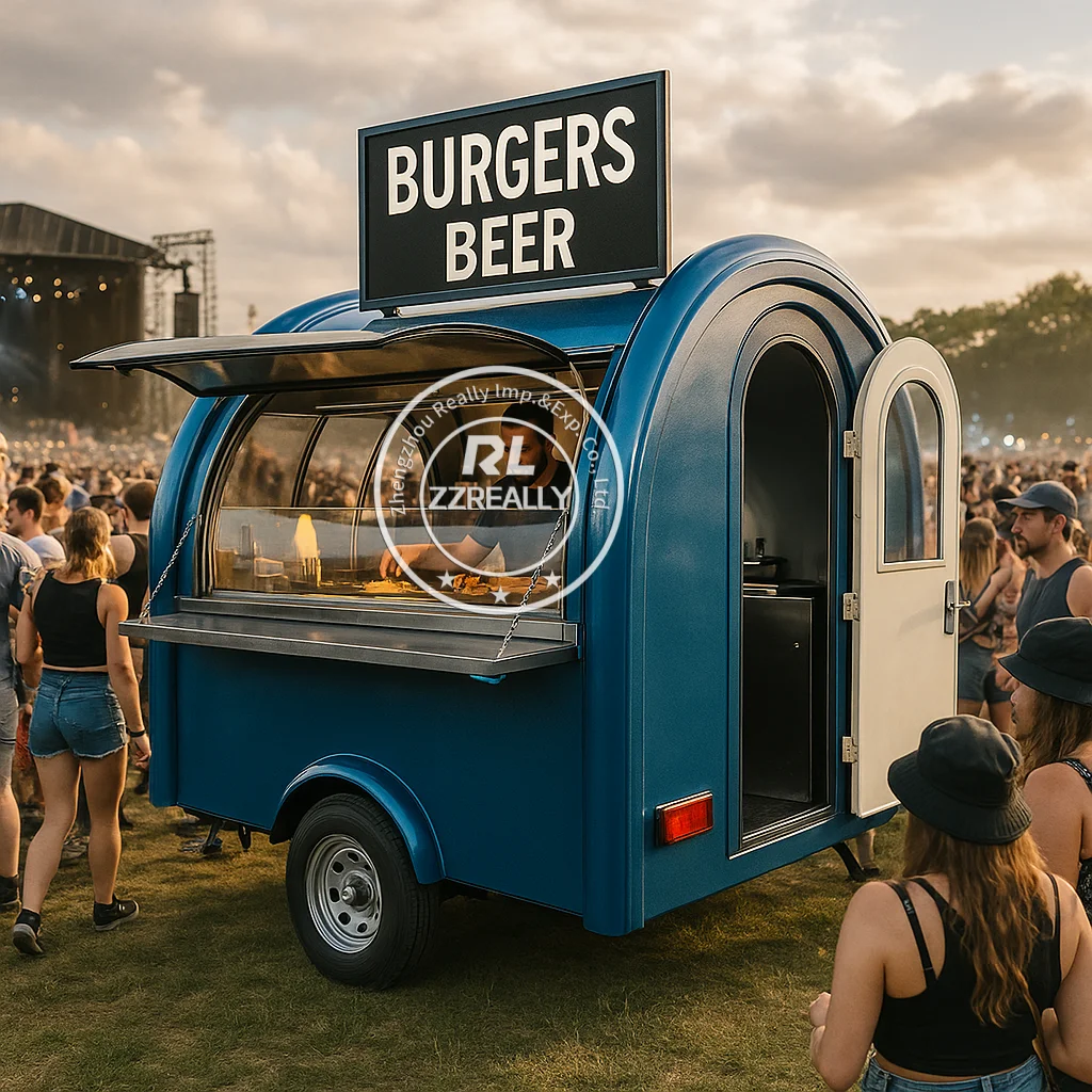 

Concession Catering Bbq Pizza Food Cart Fully Equipped Mobile Kitchen Food Truck for Event Wedding