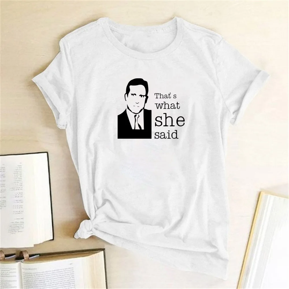 Seeyoushy The Office T Shirt Michael Scott The Original That\'s What She Said TV Tshirt Summer Short Sleeve Harajuku Funny Tops