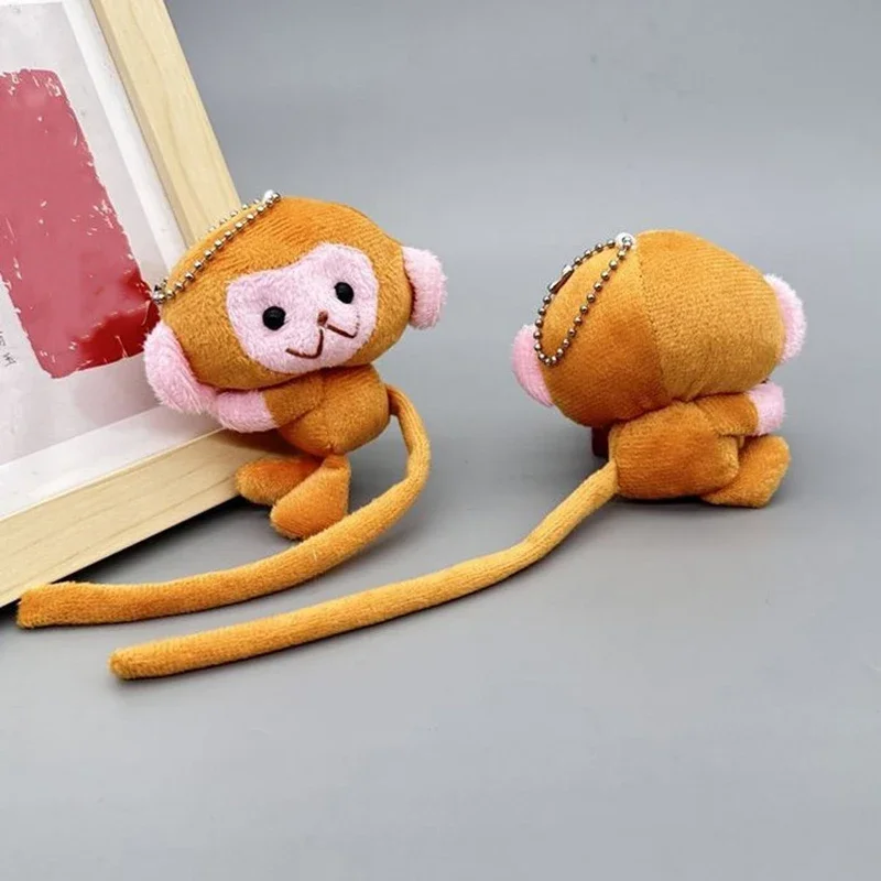 Cartoon Long Tailed Monkey Doll Key Chain Pendant DIY Plush Toy Doll Keychain Backpack Pendant Accessories Gift For Children image 6