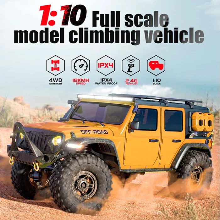 4Wd 1/10 Rc Truck Climbing Tracker High Speed Car Remote Control     Off-Road Vehicle