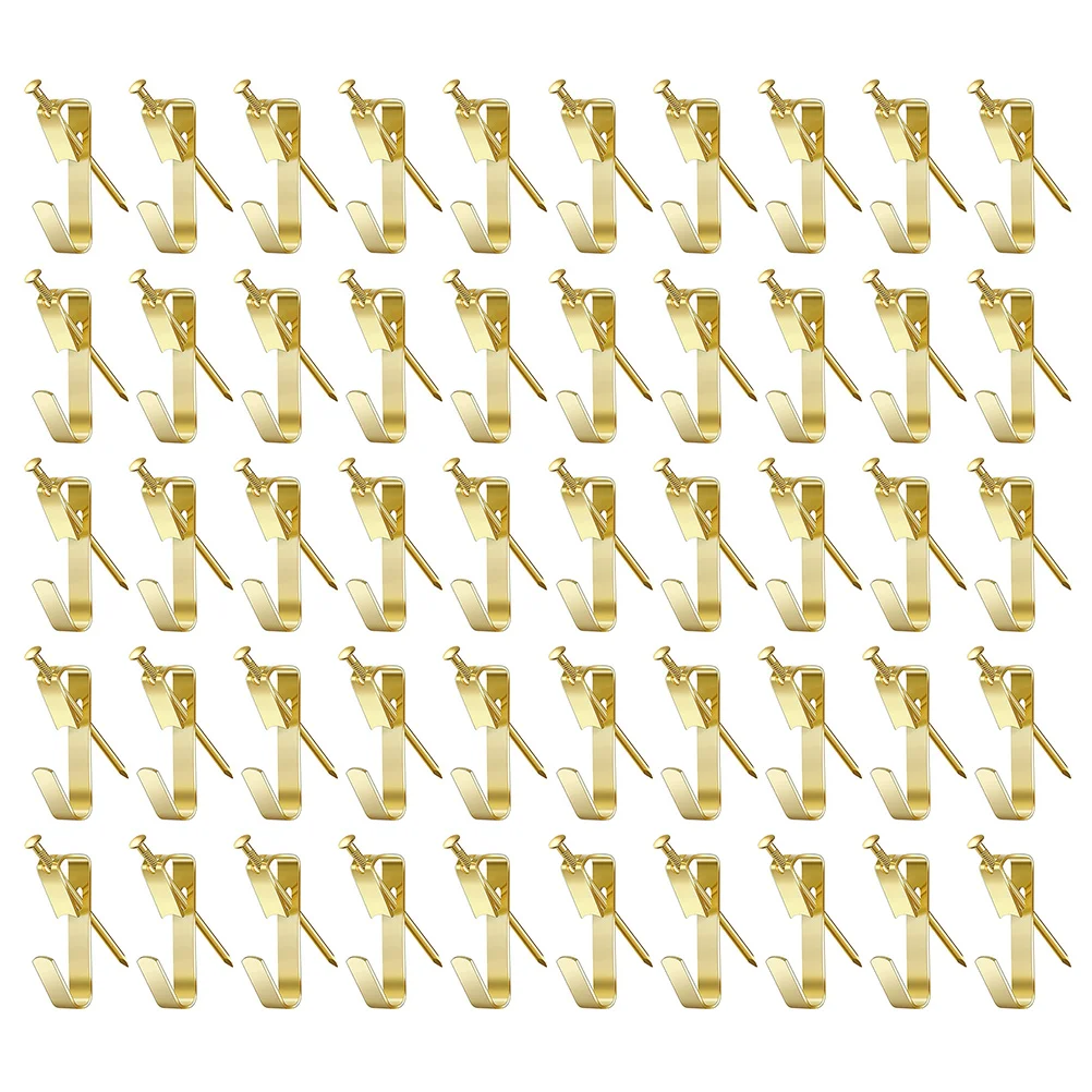 

50 Pcs Heavy Duty Picture Hanger Wall Hooks Hanging Kit Nails for Plasterboard Wood Walls Artworks Gallery Pictures Mirrors