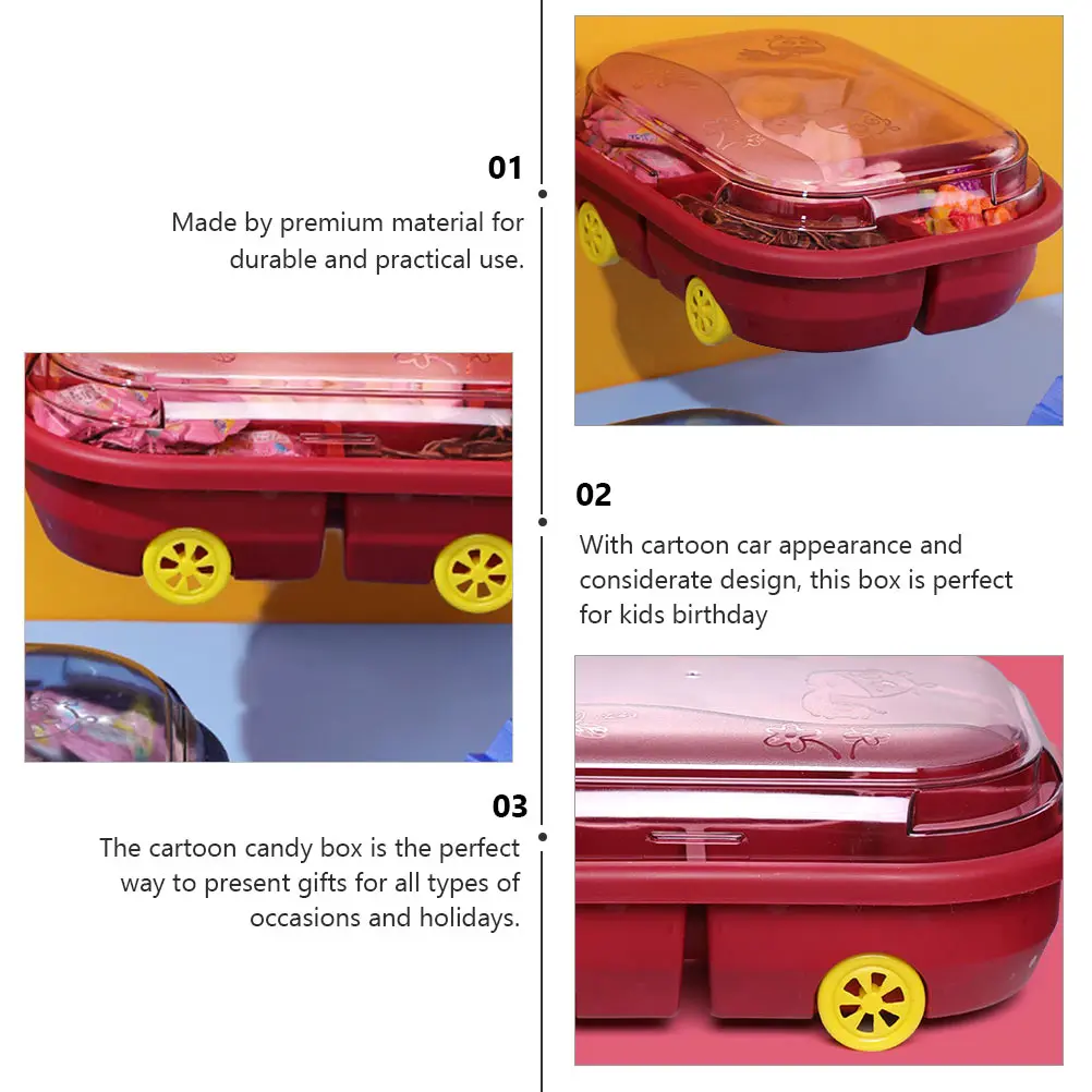 

Kids Cartoon Car Shaped Candy Storage Container For Birthday Christmas Party Presents Snack Packaging Gift Kitchen Kids