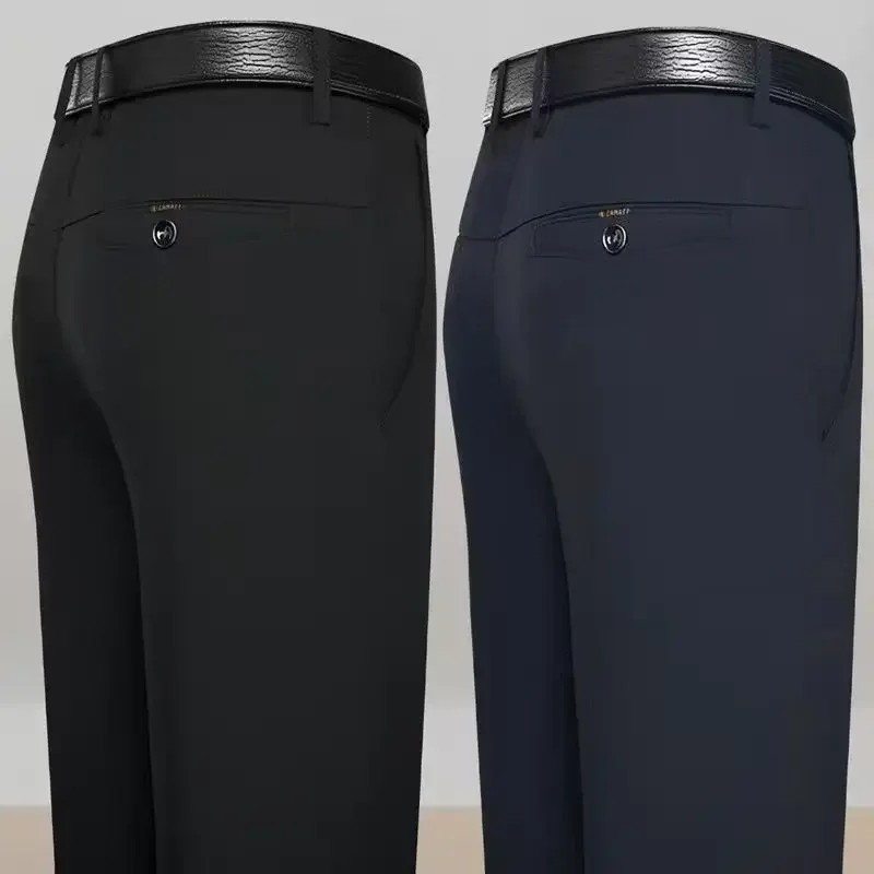 Men's Four-Way Stretch Business Casual Pants Spring/Autumn Formal Dress Trousers Elastic Comfortable Casual Pants