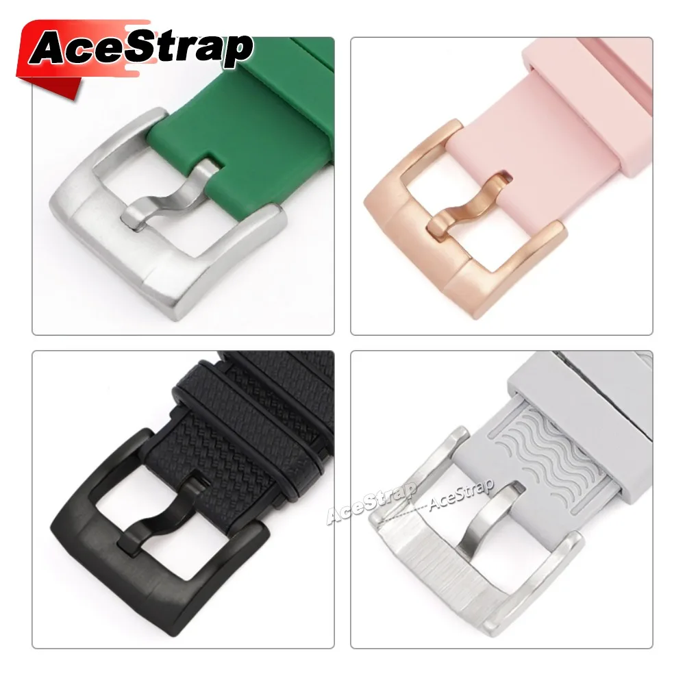 304 Stainless Steel Buckle 18mm Silicone Strap pin Clasp Thickened Strap Buckles Smart Watch Accessories Band Button Replacement