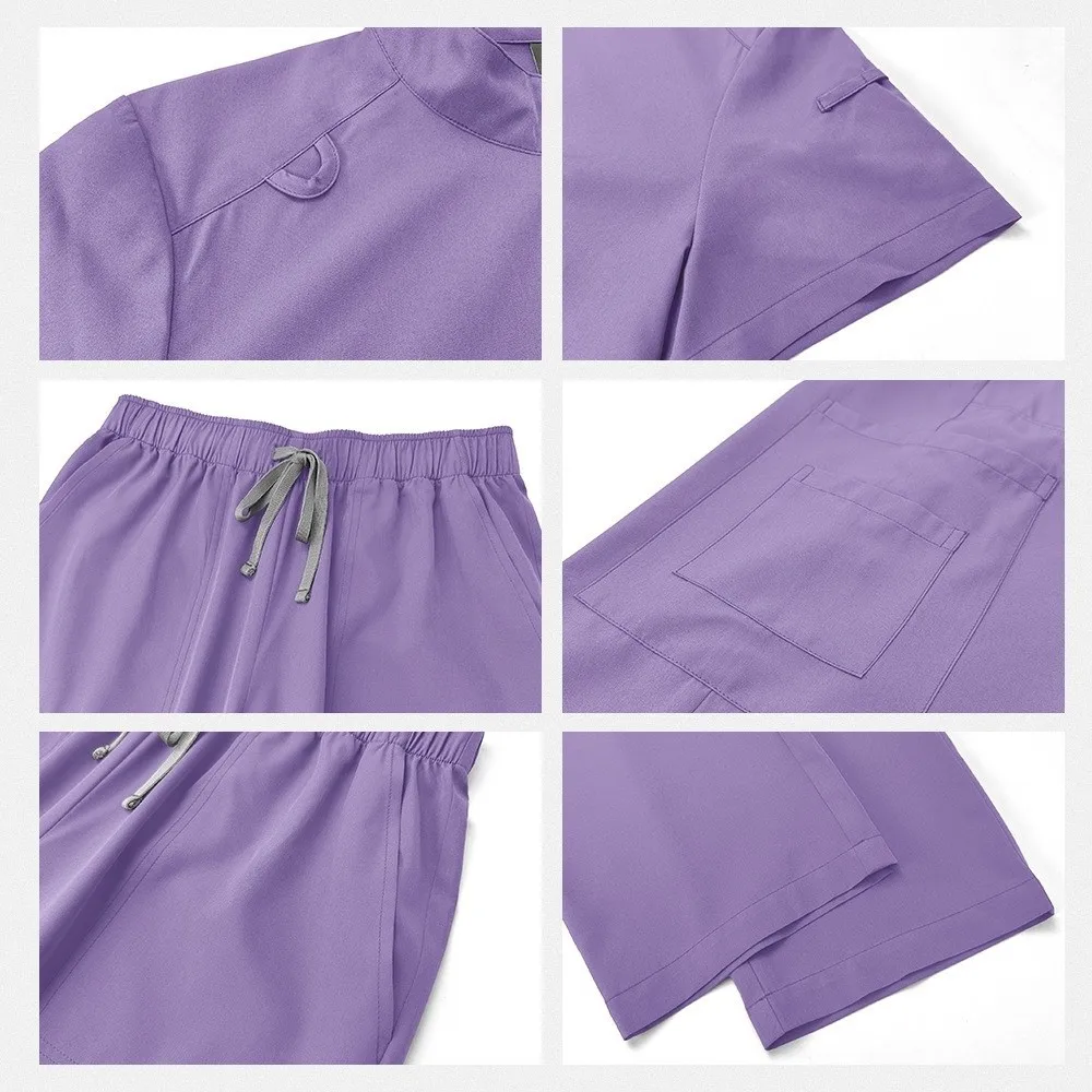 Quick-Drying Unisex Scrub Suit Shirt+Pants T-Shirt Clinical Uniform Soft Classic Woman Pharmacy Workwear Pet Hospital