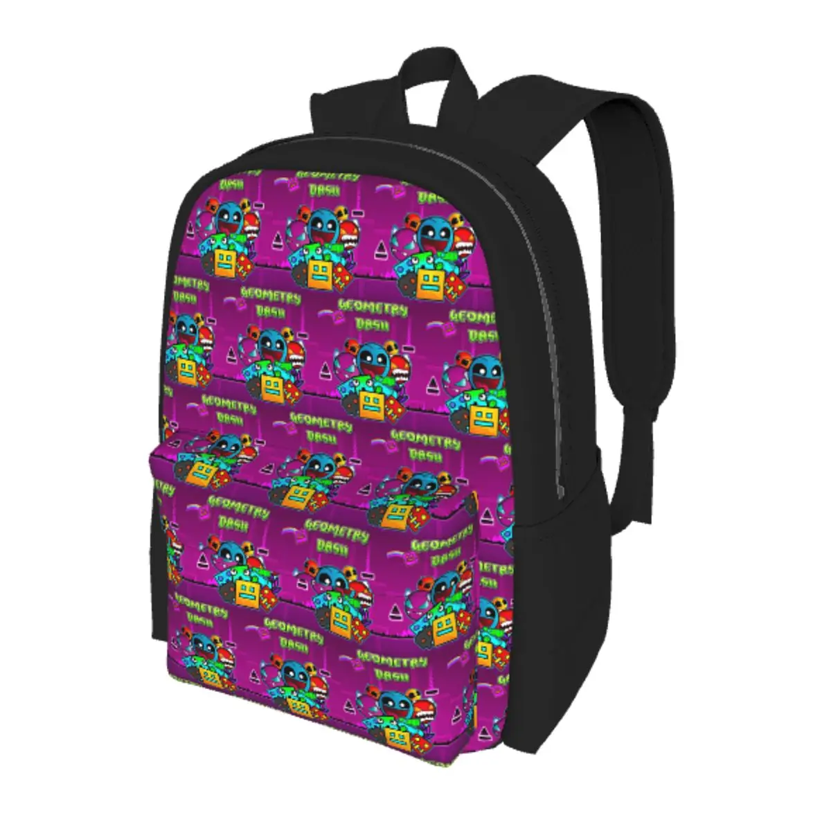 

Video Game Geometry Dash Student Backpack School Bag Hiking Travel Daypack for Boys Girls Bookbag Shoulder Bags